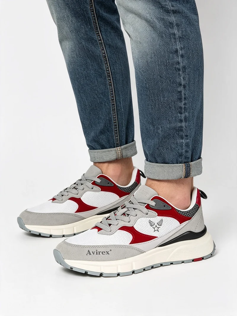 Sneakers stringate da uomo - rosso