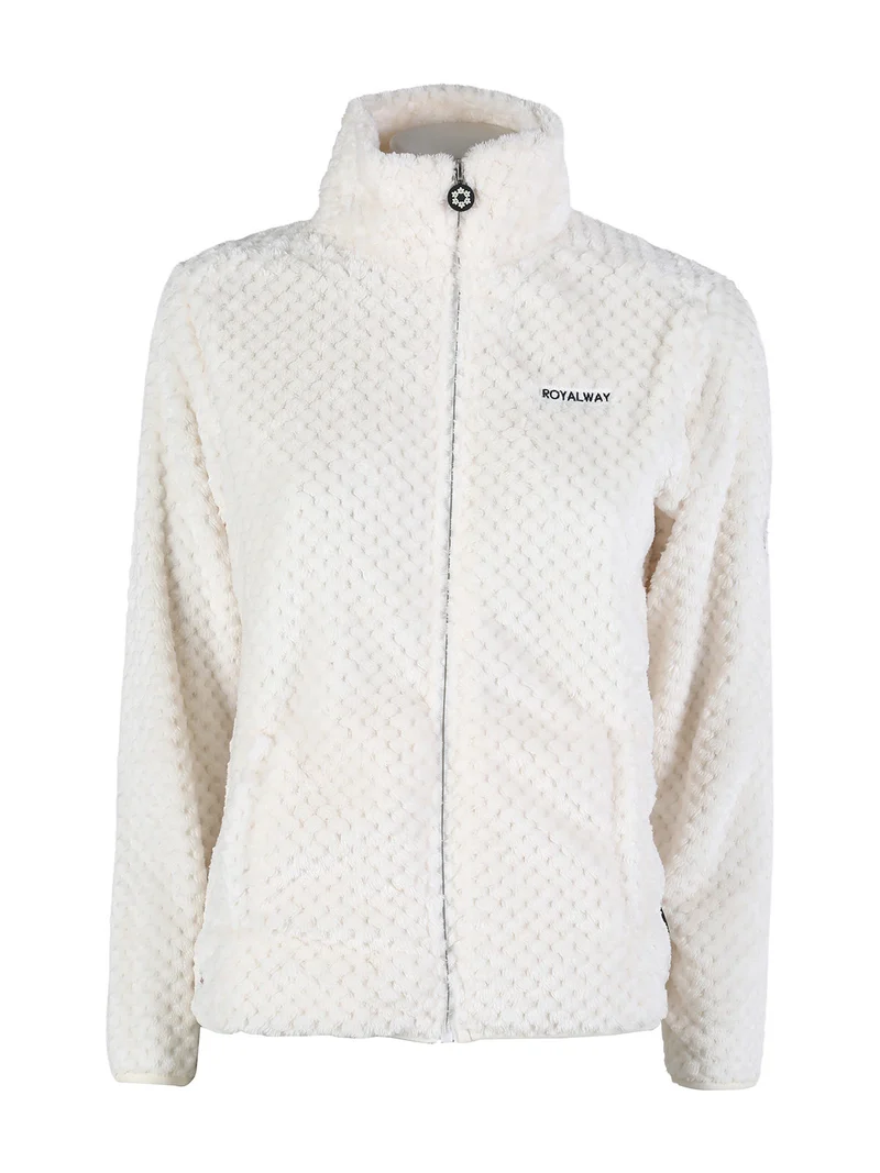Felpa donna full zip in pile - panna