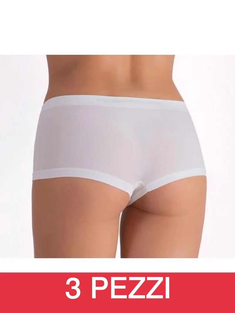 Confezione da 3 pezzi boxerino donna in microfibra - bianco