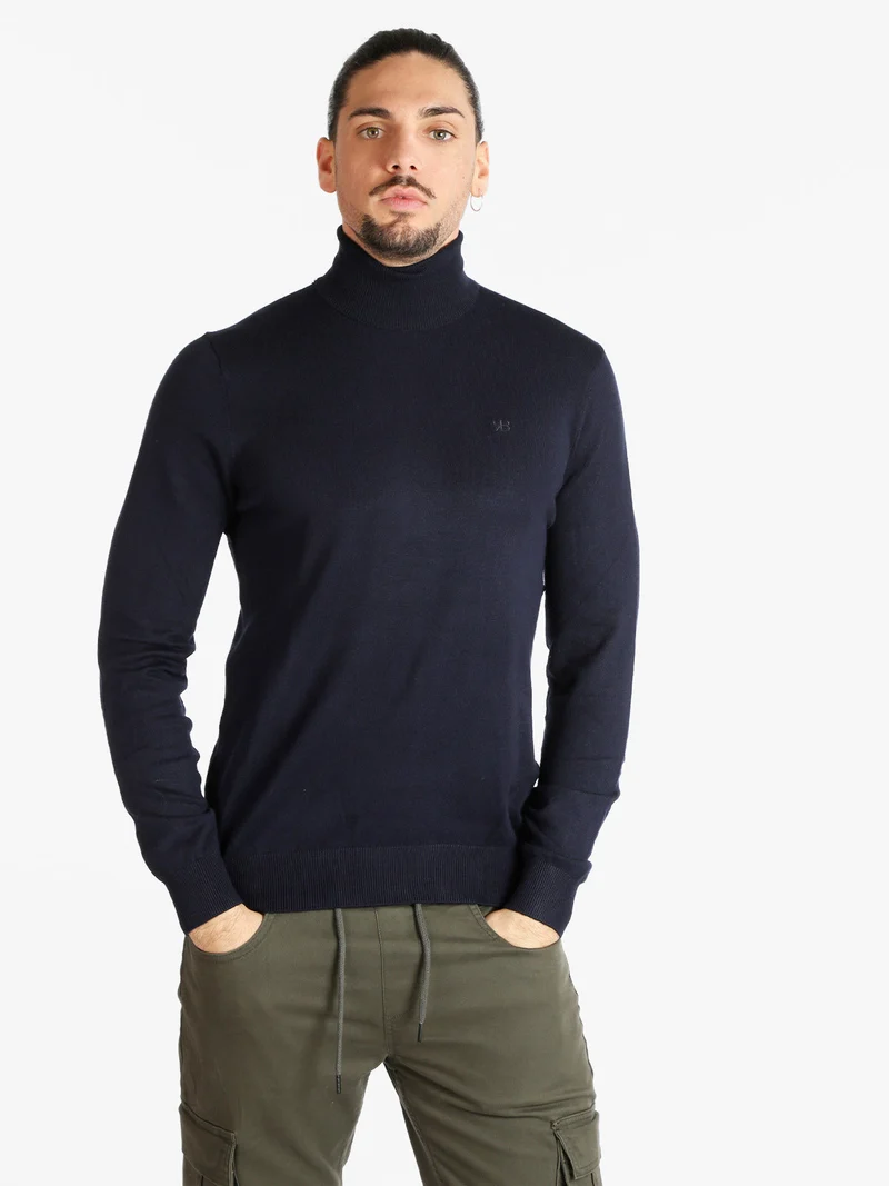 Pullover dolcevita uomo - blu scuro