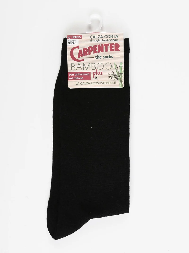 Carpenter Calze corte uomo in bamboo ecosostenibile - nero
