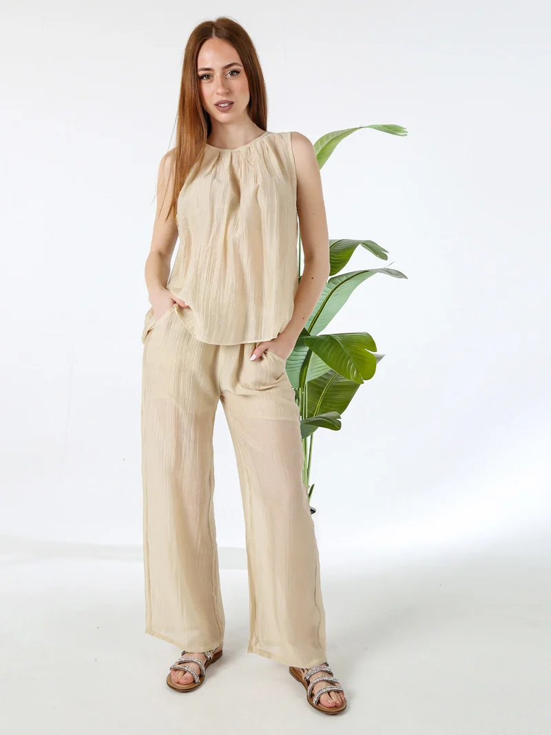 Top donna smanicato - beige