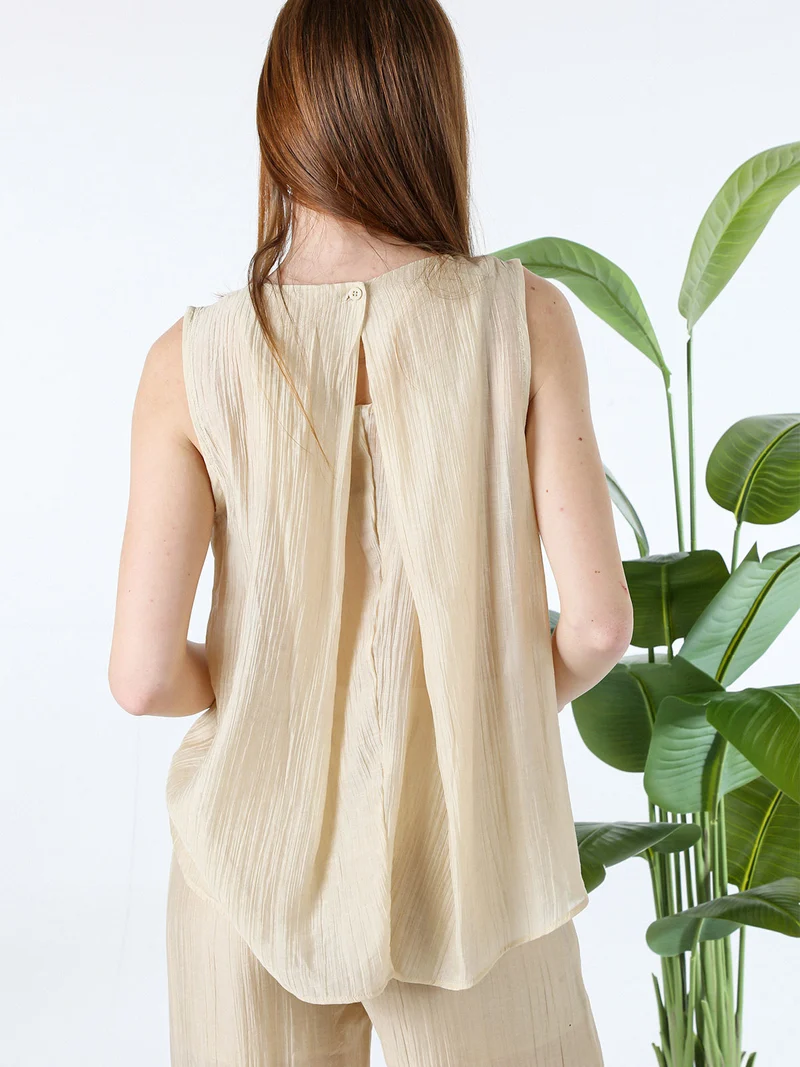 Top donna smanicato - beige