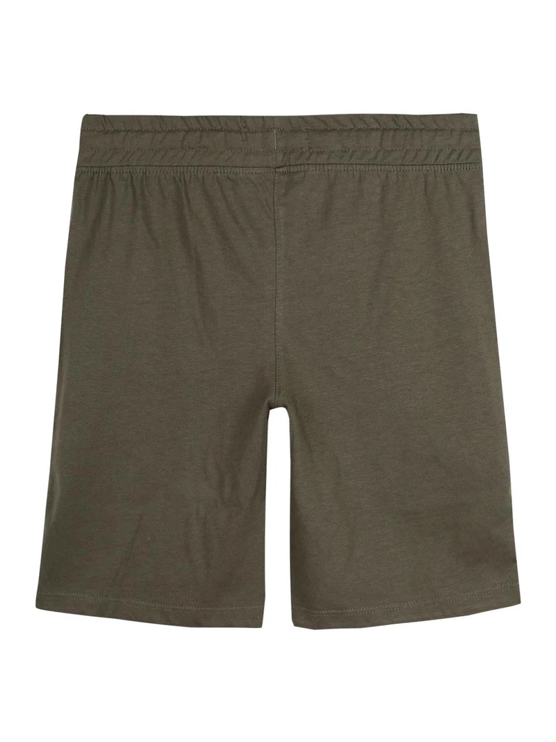 Bermuda in cotone con scritte - verde