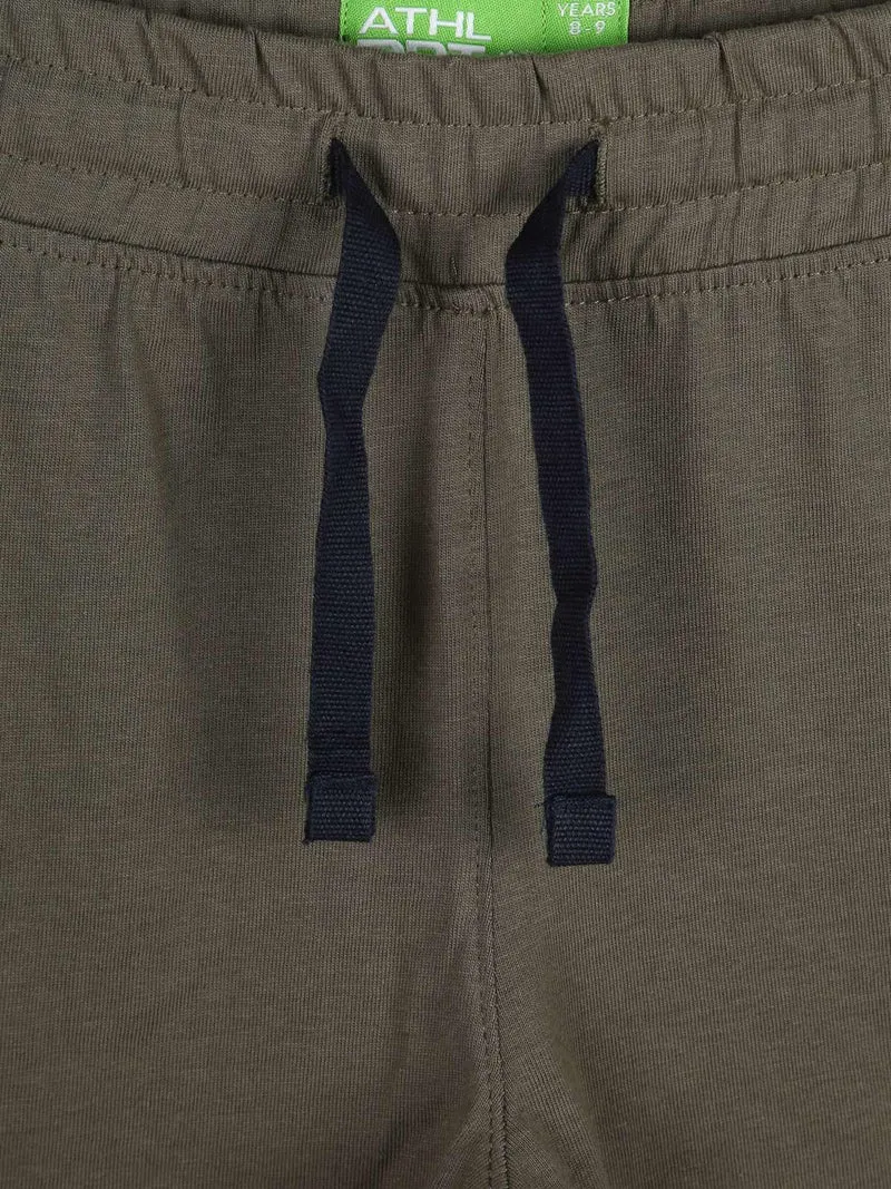 Bermuda in cotone con scritte - verde