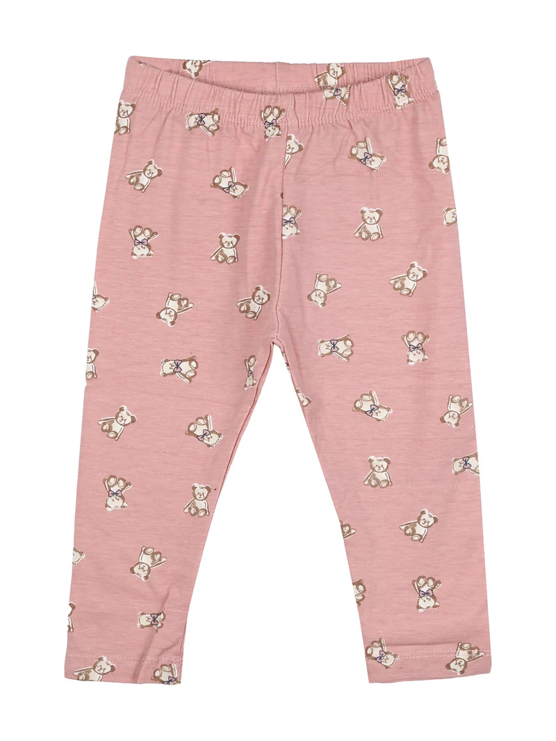Completo lungo da neonata 2 pezzi con maglietta e leggings - rosa