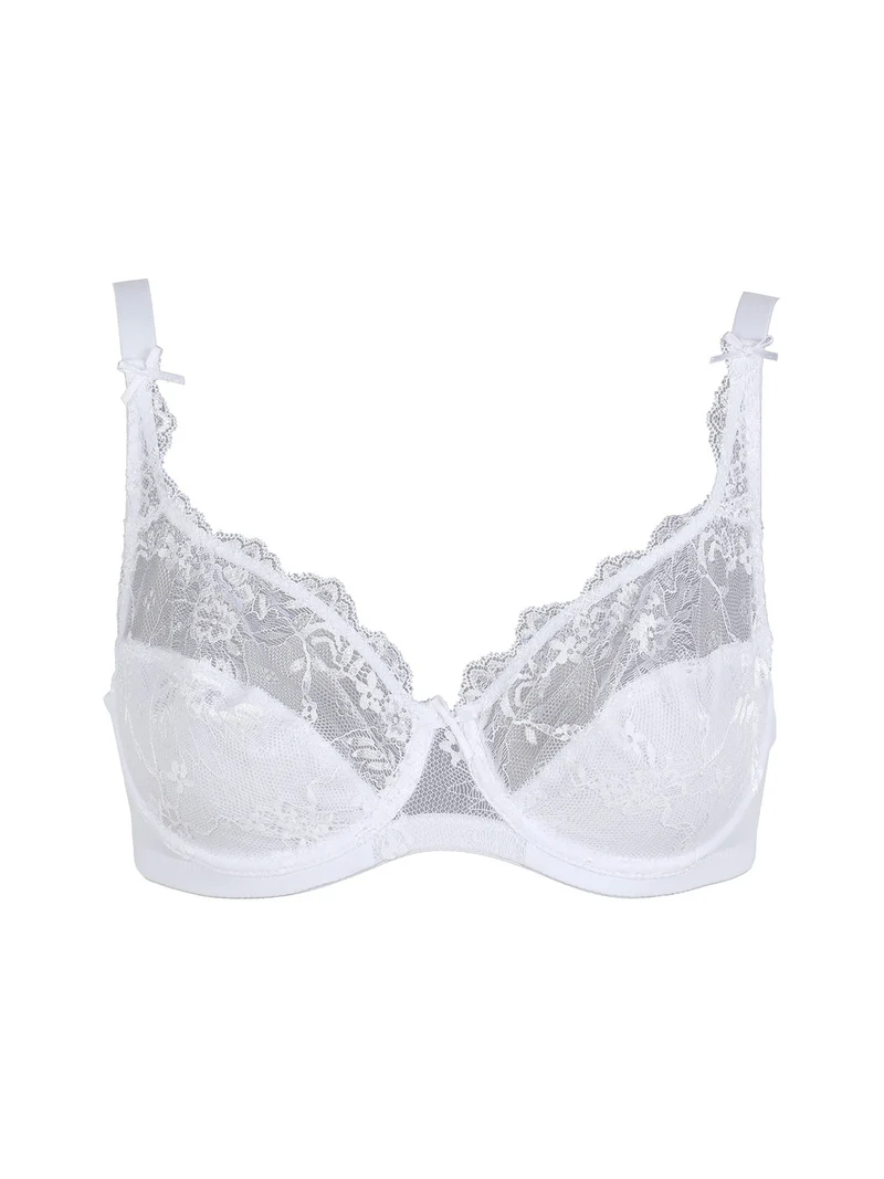 LISA Reggiseno sfoderato in pizzo coppa C con ferretto - bianco