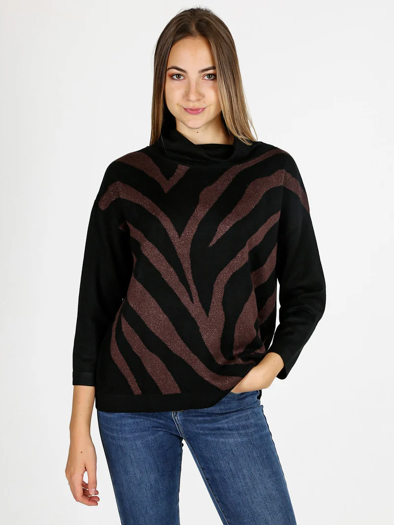 Pullover dolcevita da donna - nero