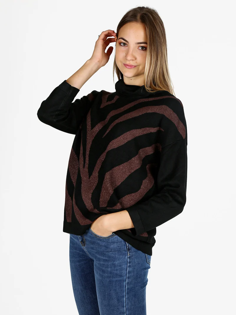 Pullover dolcevita da donna - nero
