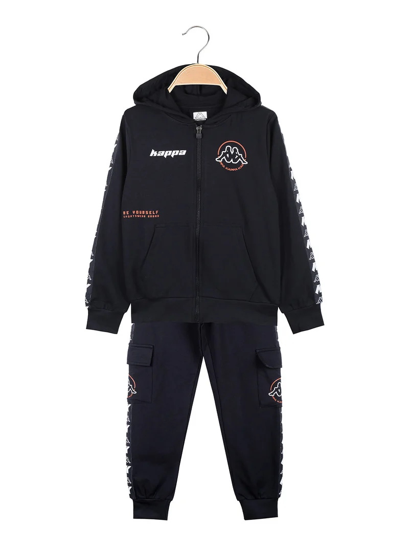 Completo tuta da bambino con cappuccio e zip - blu scuro