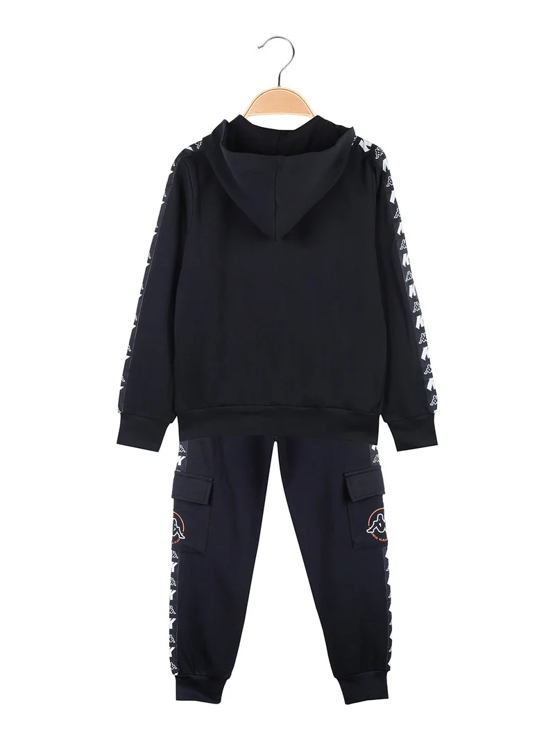 Completo tuta da bambino con cappuccio e zip - blu scuro