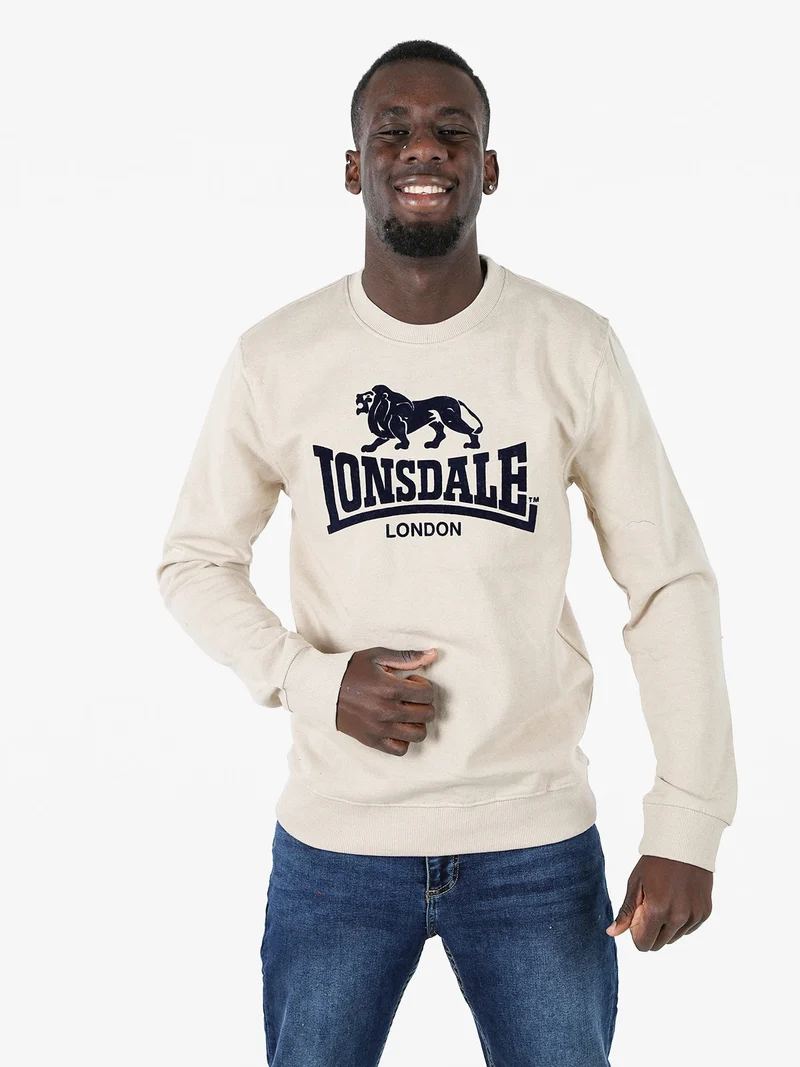 Felpa girocollo da uomo con logo - beige