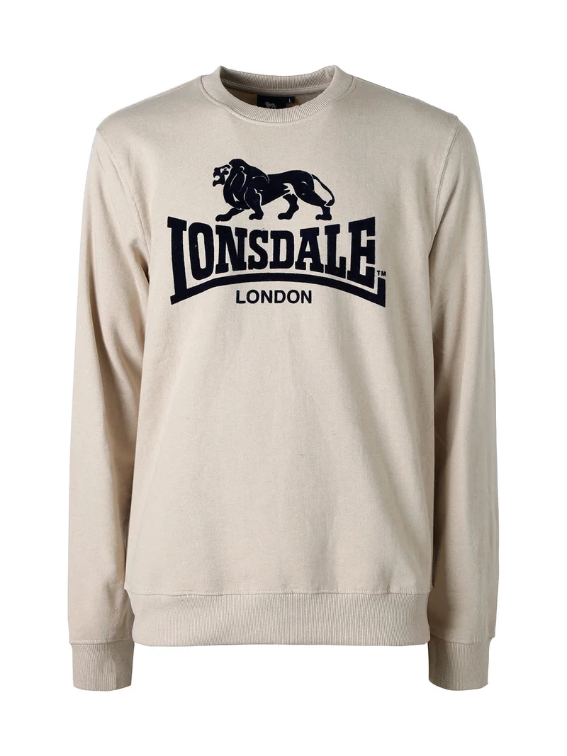 Felpa girocollo da uomo con logo - beige