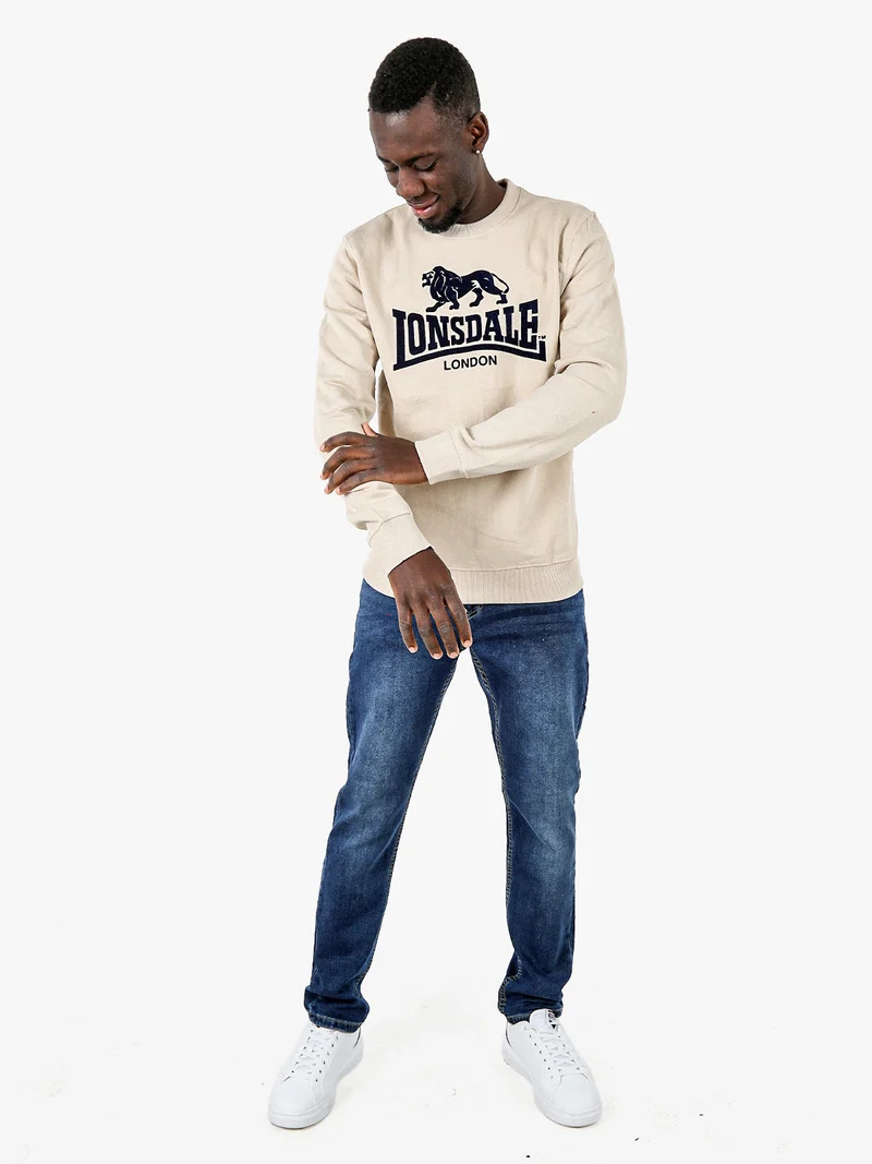 Felpa girocollo da uomo con logo - beige