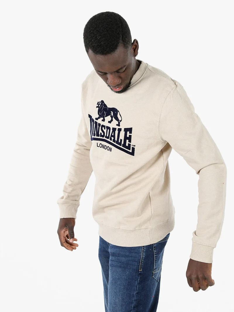Felpa girocollo da uomo con logo - beige