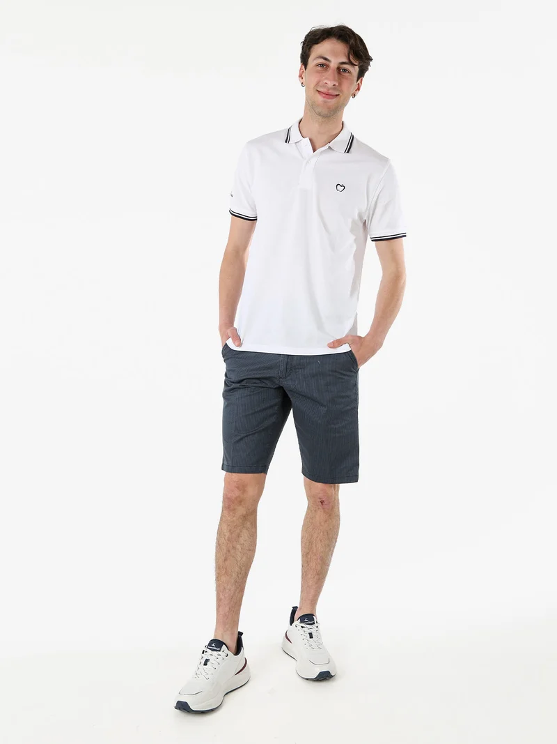 Bermuda da uomo in cotone stretch texturizzati - avion