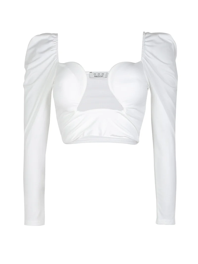 Top donna con coppe preformate - bianco