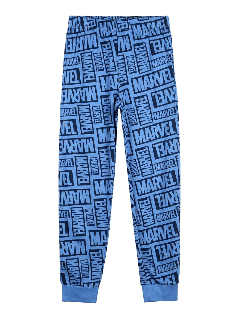 Pigiama lungo da bambino in cotone con stampe - azzurro