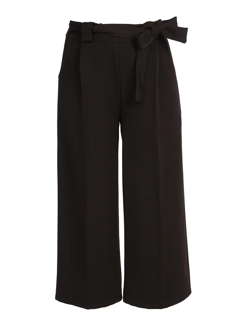 Pantaloni donna a palazzo tinta unita - moro