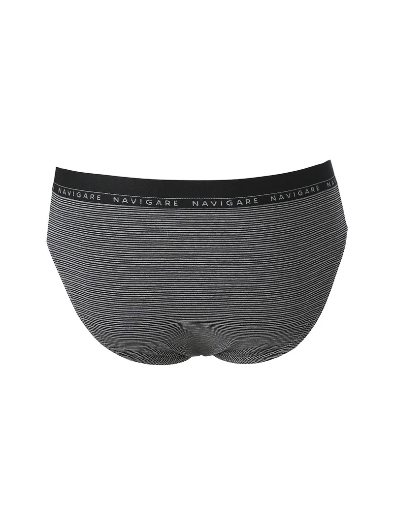 Slip da uomo rigati in cotone bielastico - nero