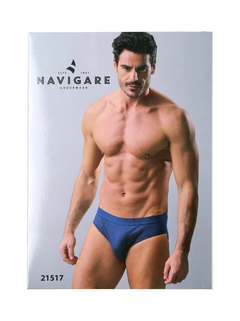 Slip da uomo rigati in cotone bielastico - nero