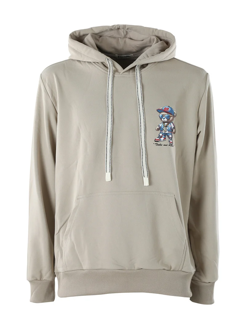 Felpa da uomo con cappuccio - khaki