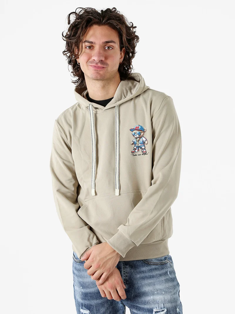 Felpa da uomo con cappuccio - khaki