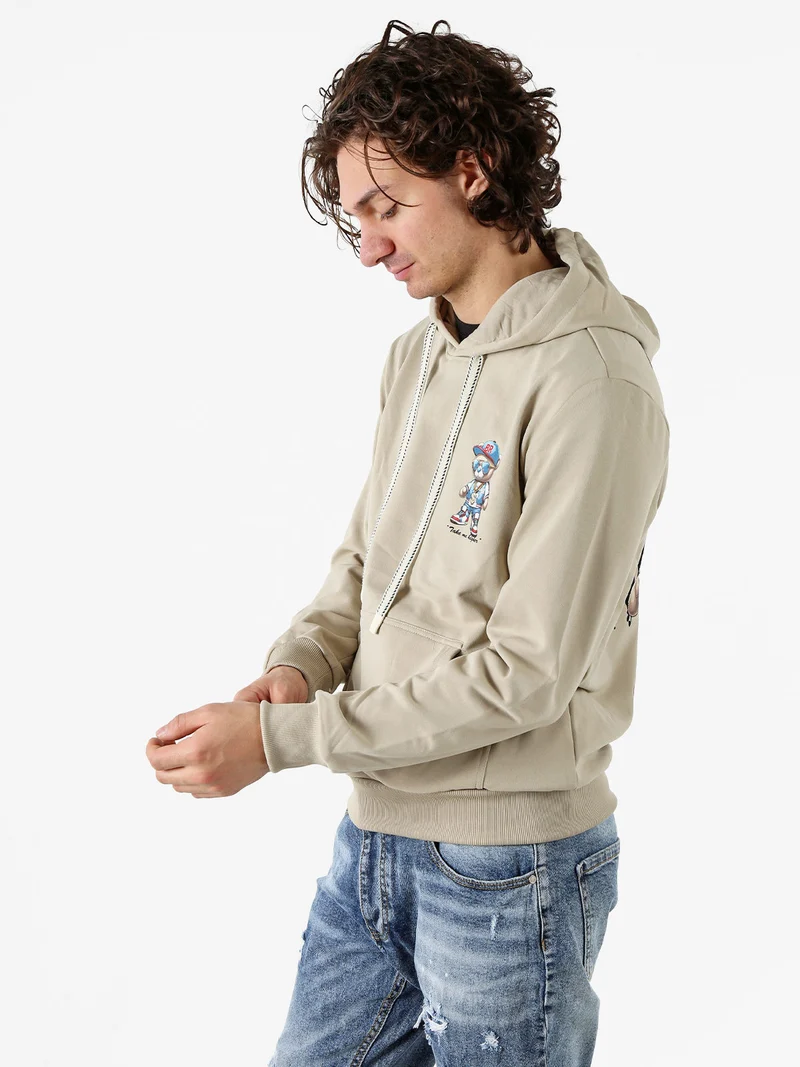 Felpa da uomo con cappuccio - khaki