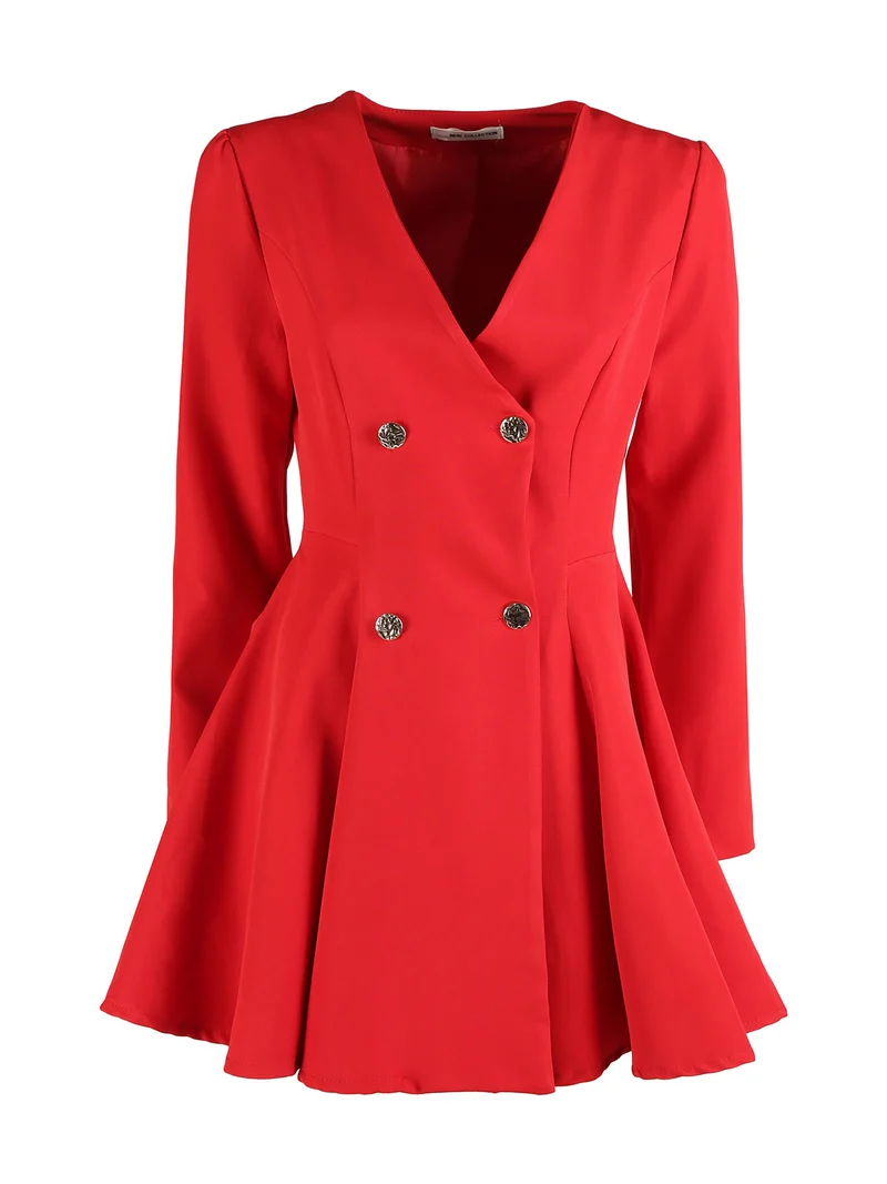 Abito blazer da donna con bottoni doppiopetto - rosso