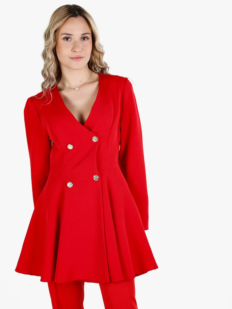 Abito blazer da donna con bottoni doppiopetto - rosso