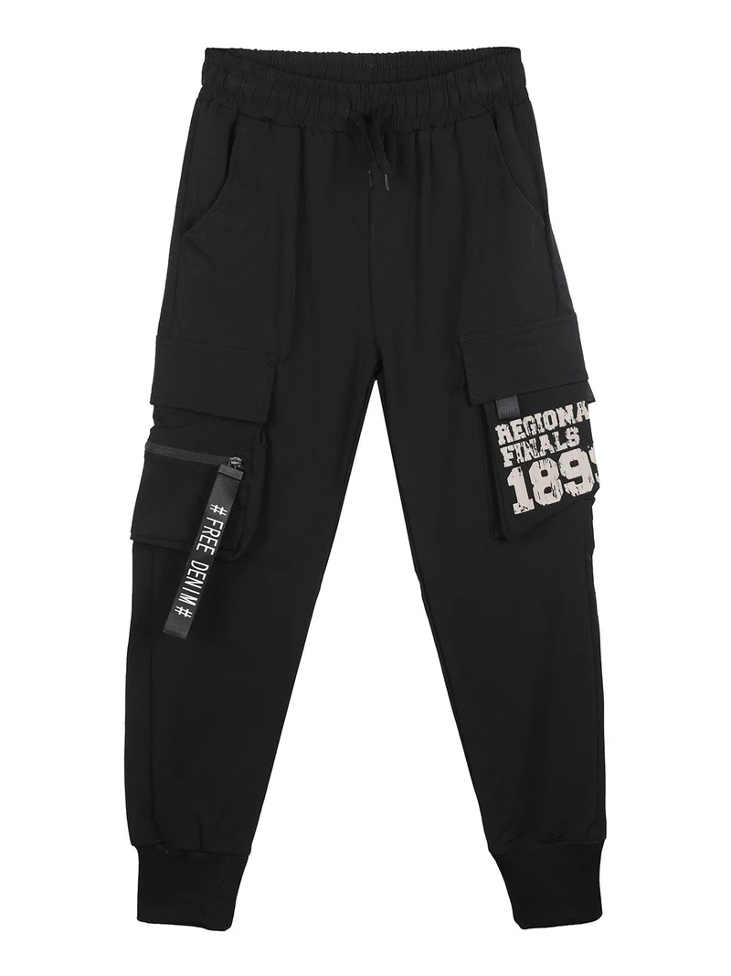 Pantaloni da bambino con tasconi laterali - nero