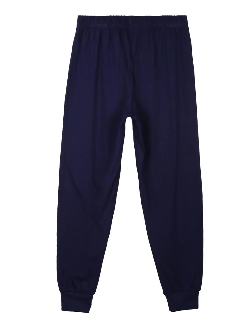 Pigiama lungo da bambina in cotone - blu scuro