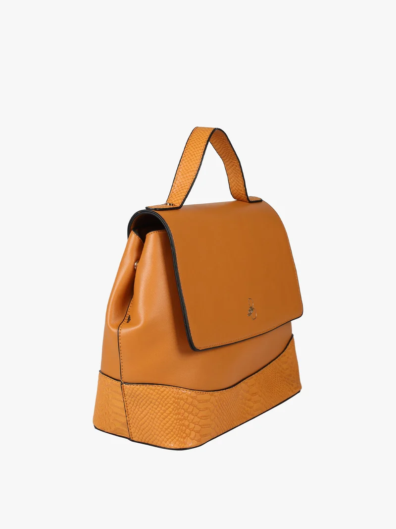Borsa donna rigida con tracolla - arancione