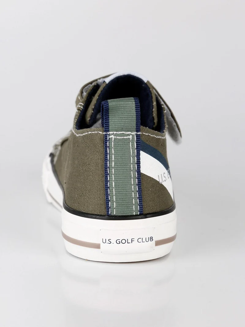 Sneakers in tela con strappo - oliva