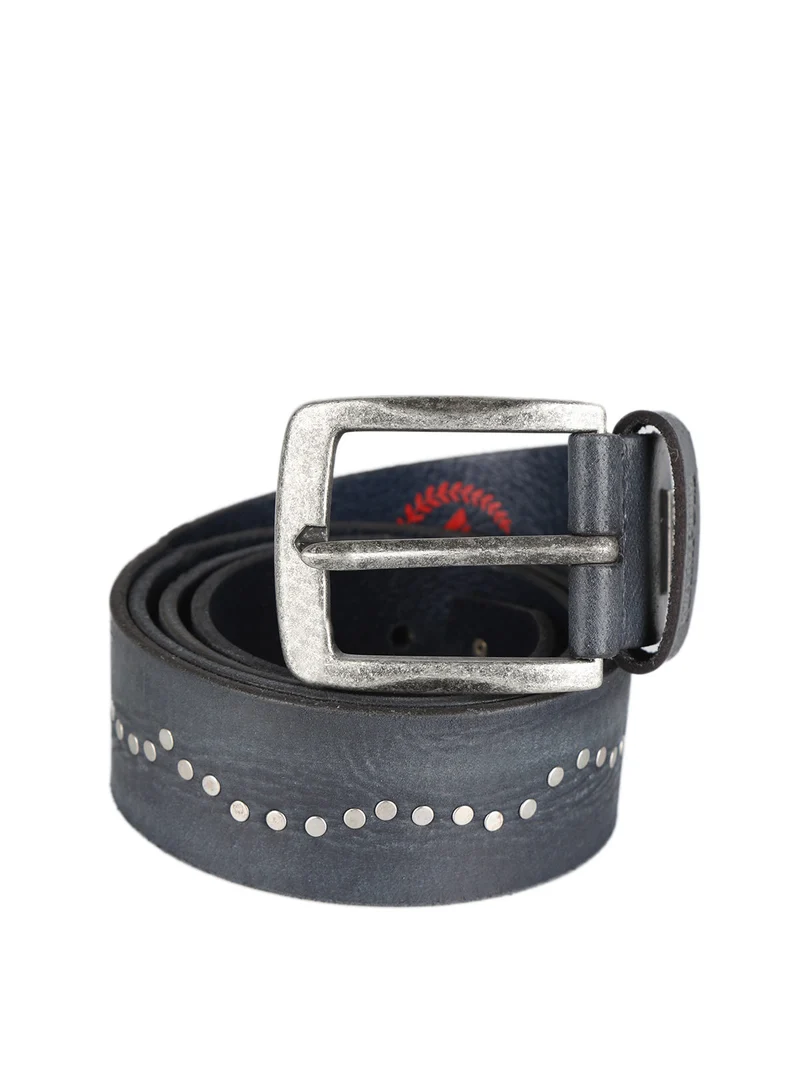 Cintura in pelle con borchie da uomo - blu