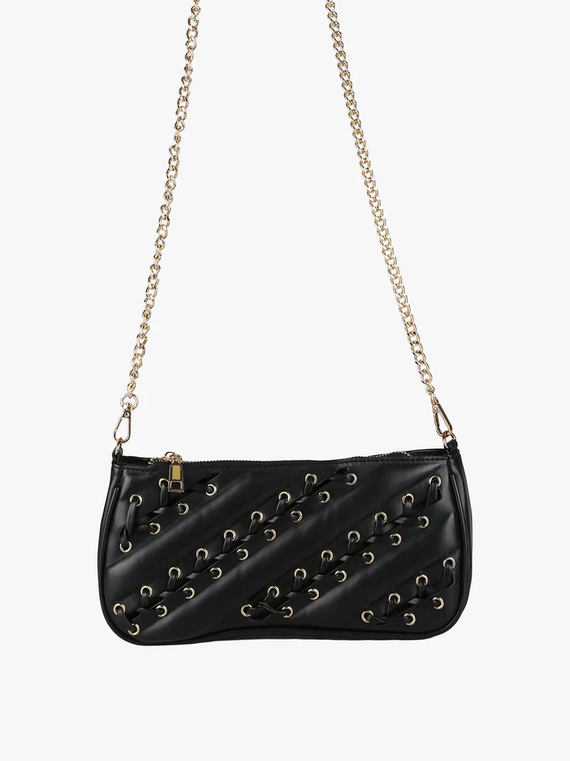 Borsa donna con intrecci - nero