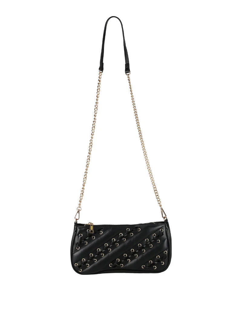 Borsa donna con intrecci - nero