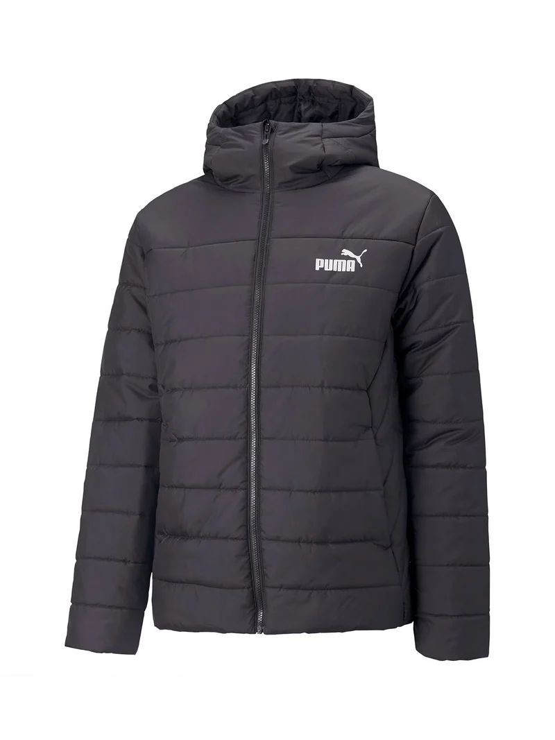 ESS PADDED Piumino invernale da uomo con cappuccio - nero
