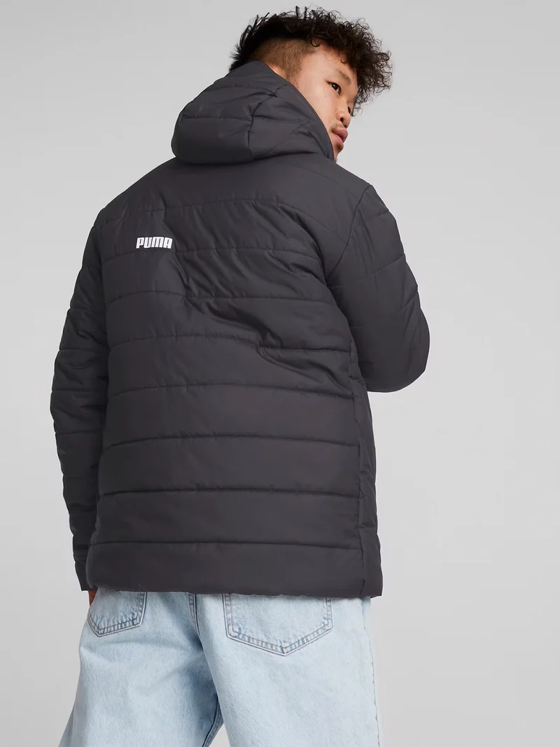 ESS PADDED Piumino invernale da uomo con cappuccio - nero