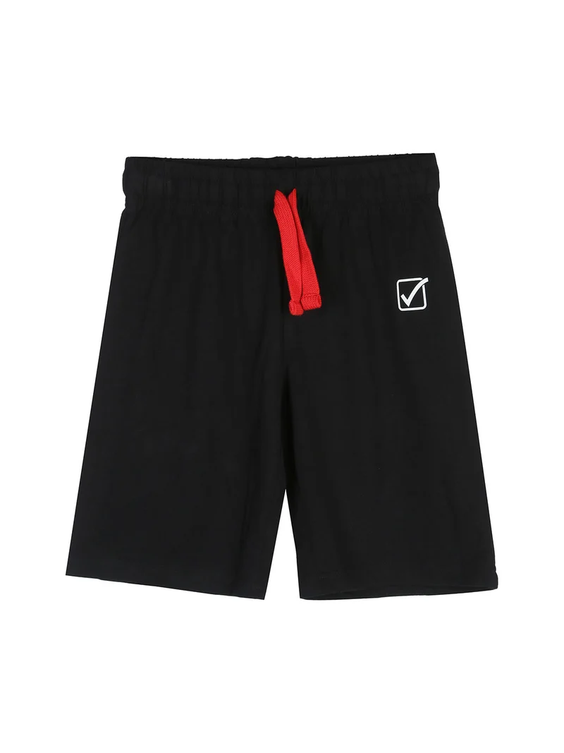 Completo corto da ragazzo in cotone con t-shirt e bermuda - rosso