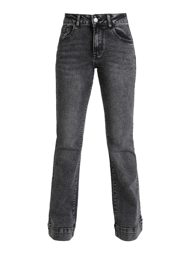 Jeans donna push up a zampa - nero