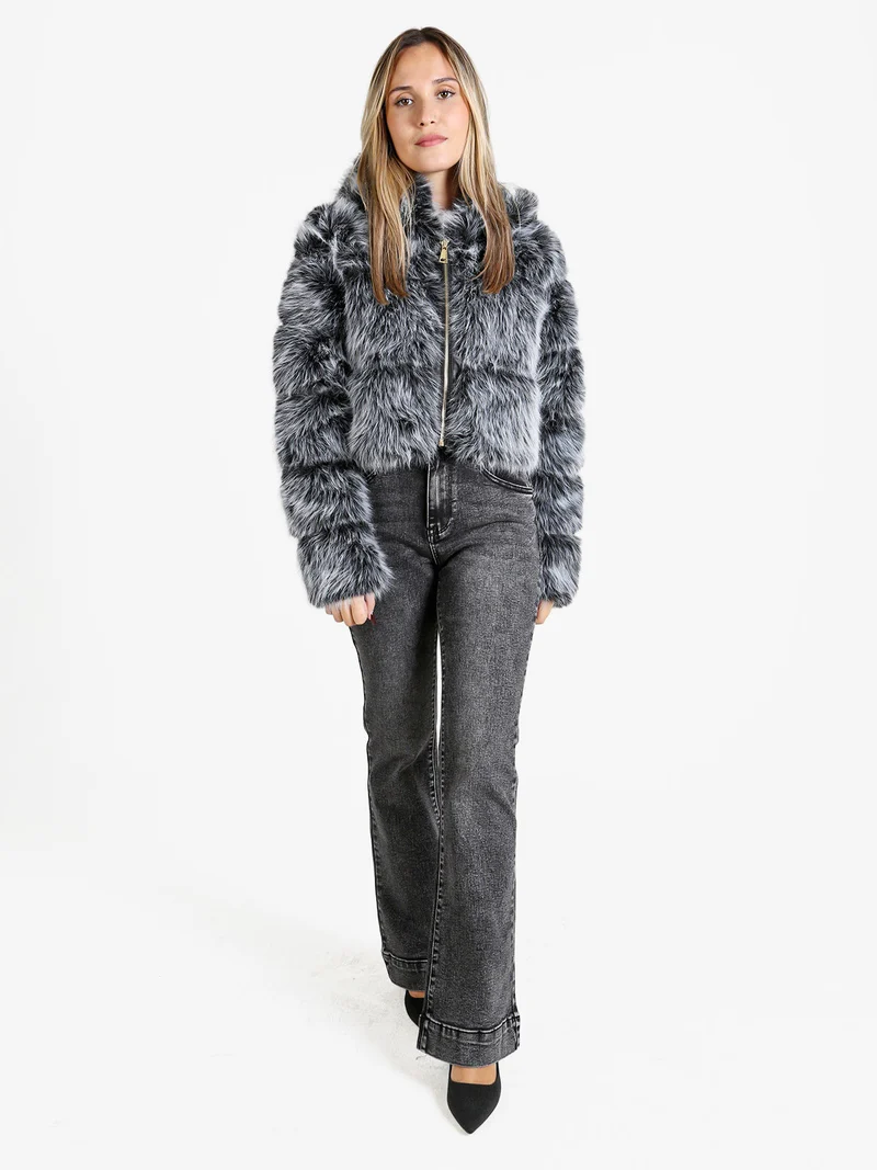 Jeans donna push up a zampa - nero