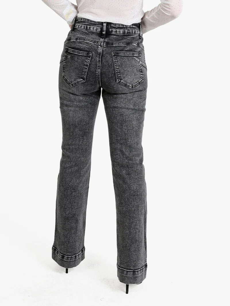 Jeans donna push up a zampa - nero