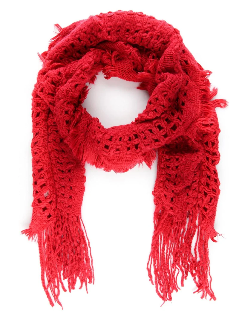 Sciarpa in maglia misto lana - rosso