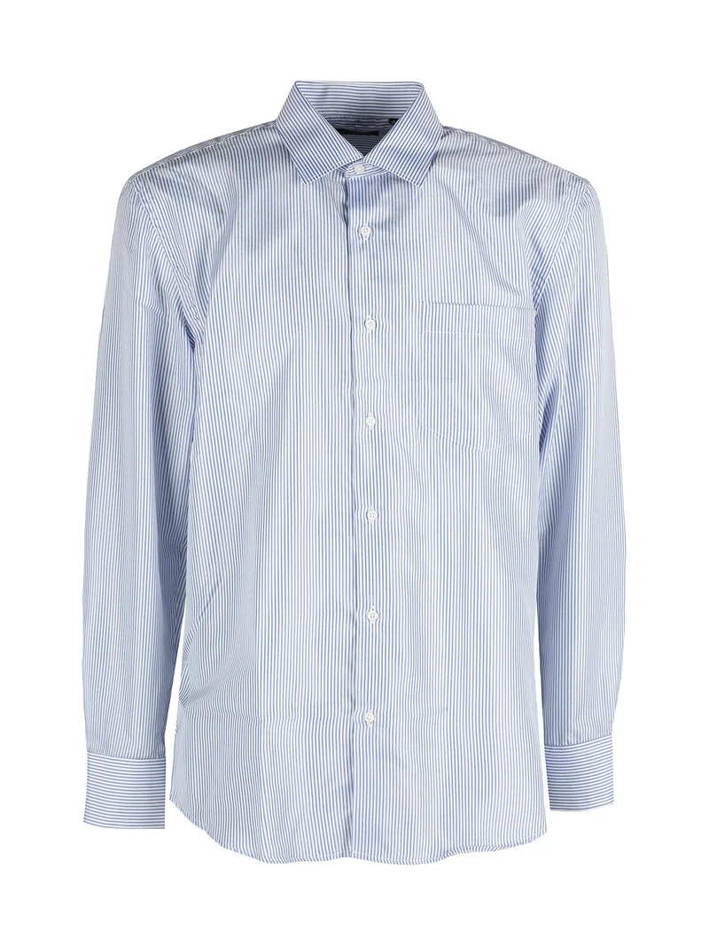 Camicia da uomo rigata a maniche lunghe - blu