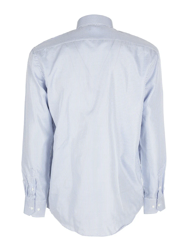 Camicia da uomo rigata a maniche lunghe - blu