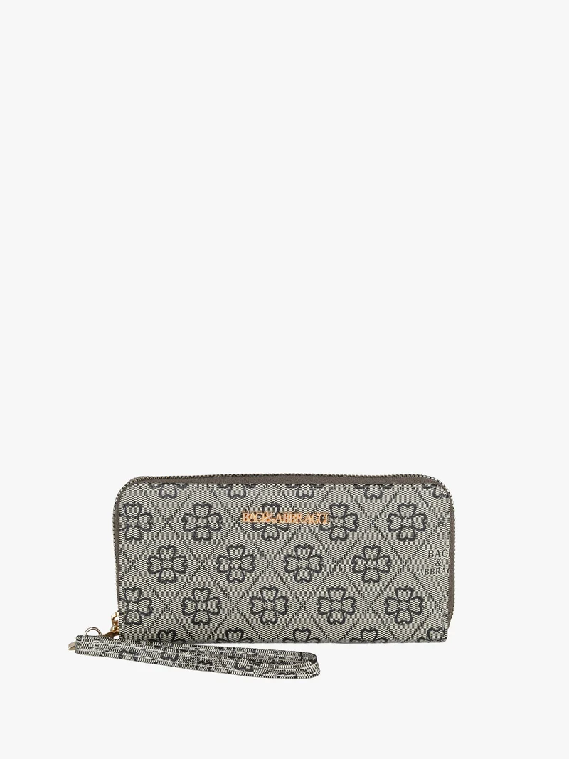 Portafoglio da donna con zip - grigio scuro