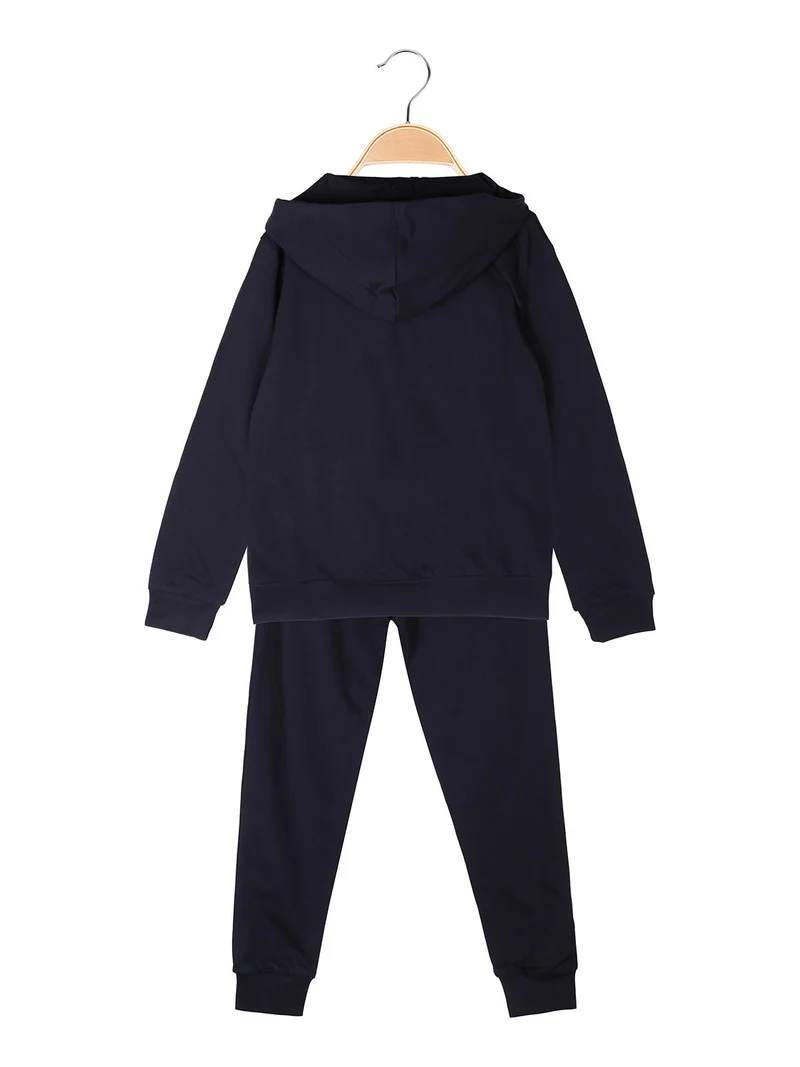 Completo da bambino 2 pezzi con cappuccio - blu scuro