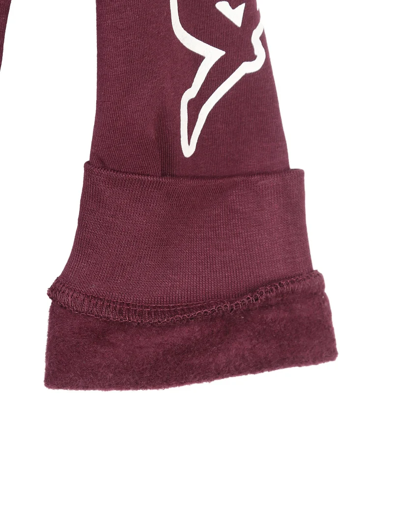 Completo tuta da ragazza full zip con cappuccio e pantaloni a gamba larga - porpora