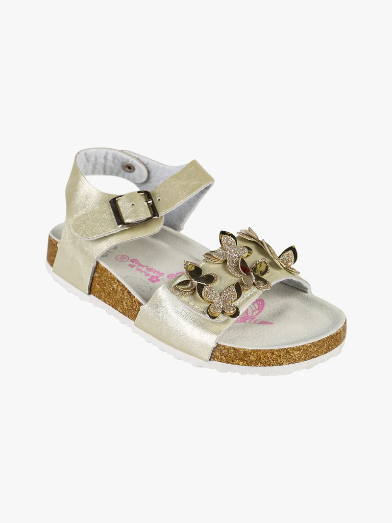 Sandali da bambina con fibbia e cinturino a strappo - beige